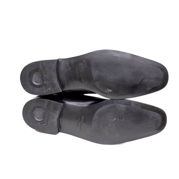 Salvatore Ferragamo Black Leather Cap-Toe Oxfords – Men’s Size US 9.5D - Picture 9 of 13